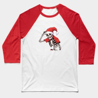 Christmas Celebration with a Skull Twist Baseball T-Shirt
